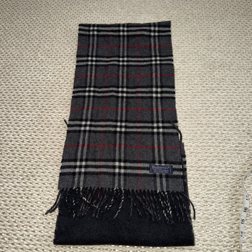 Vintage Burberry Cashmere Check Plaid Scarf. - Picture 7 of 9